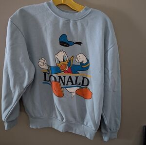 Disney World  Parks Donald Blue Monogrammed Pullover Sweater Sweatshirt XS